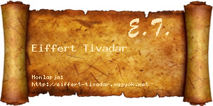 Eiffert Tivadar névjegykártya